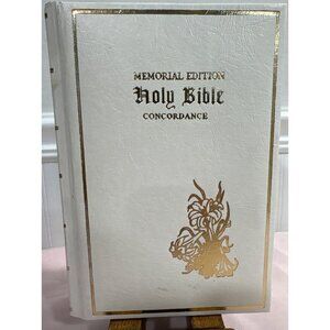 Memorial Edition Holy Bible Concordance White Leather-Gold Trim Keepsake Illusta